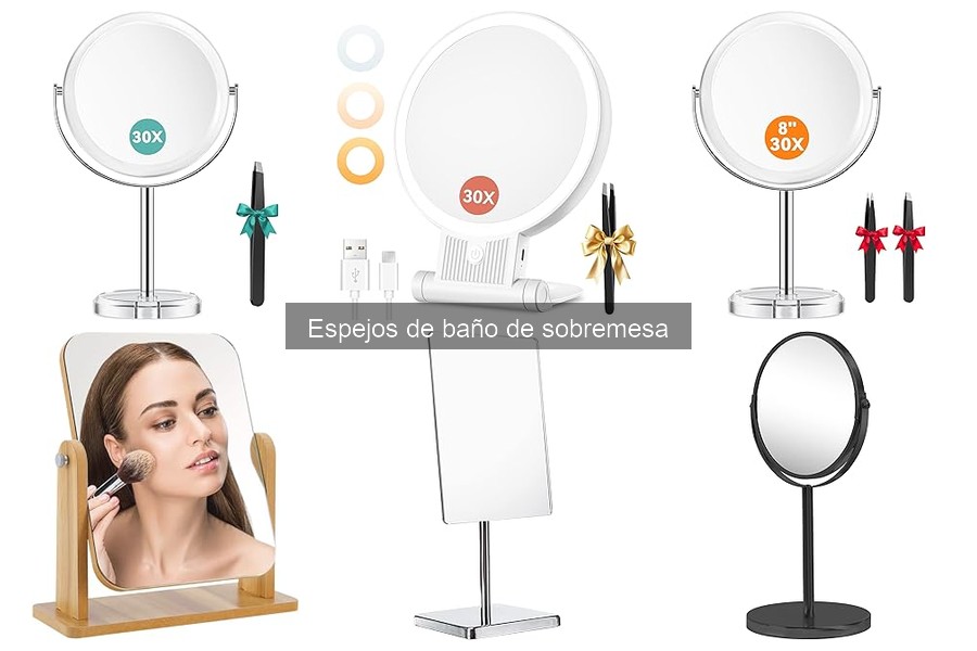 ¿Son portátiles los espejos de baño de sobremesa?