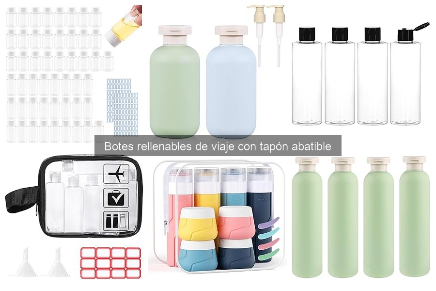 Testimonios sobre botes rellenables de viaje con tapón abatible