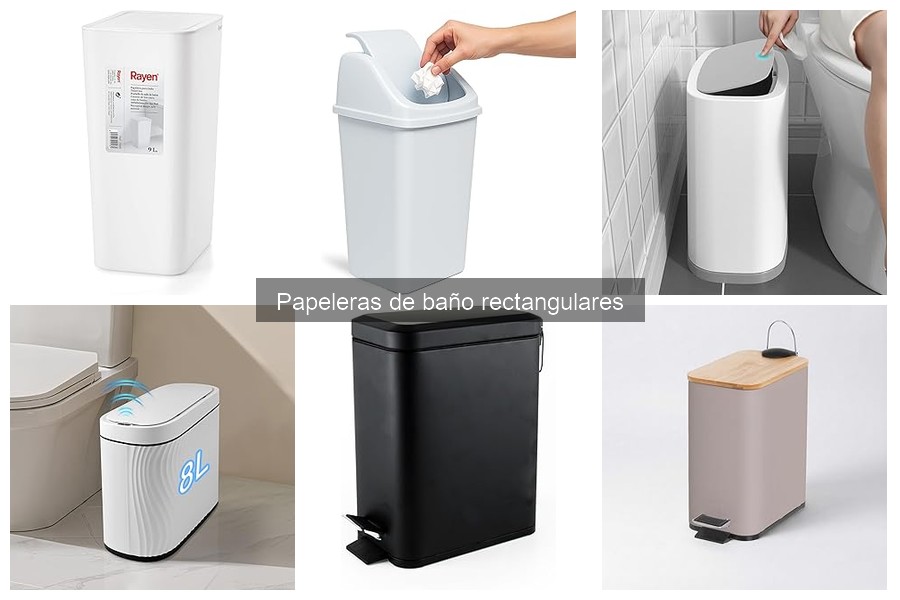 Tipos de materiales en papeleras rectangulares para baño
