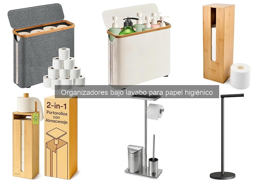 Tipos de organizadores bajo lavabo para papel higiénico