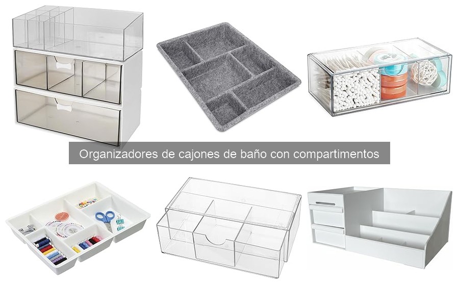 Tipos de organizadores de cajones de baño disponibles