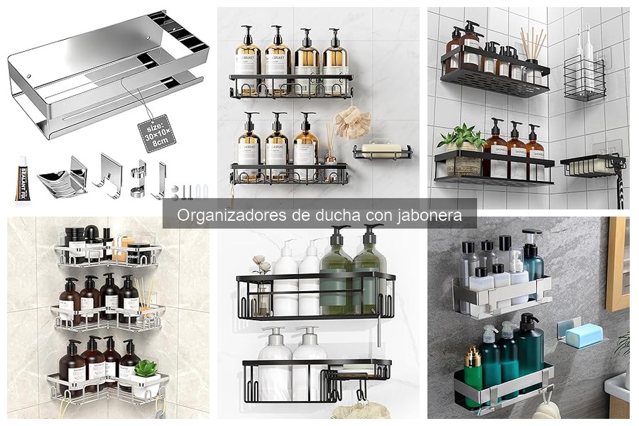 Tipos de organizadores de ducha con jabonera para tu baño