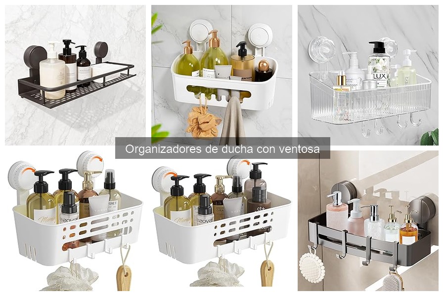 Tipos de organizadores de ducha con ventosa para tu baño