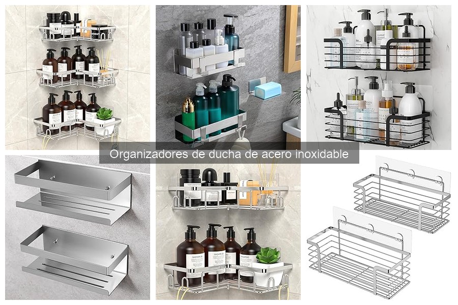 Tipos de organizadores de ducha de acero inoxidable para tu baño