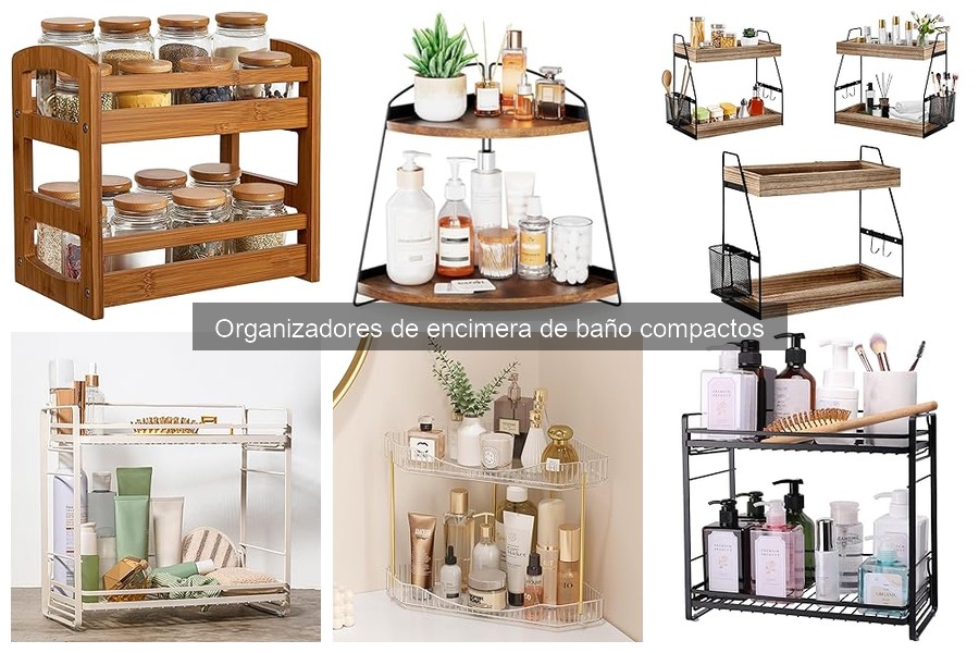 Tipos de organizadores de encimera de baño compactos