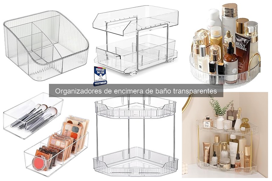 Tipos de organizadores de encimera de baño transparentes